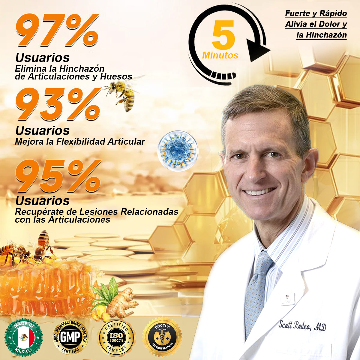 ODALIT™ Toxina Botulínica & Veneno de Abeja Alivio del Dolor Crema Cicatrizante de Huesos🔄