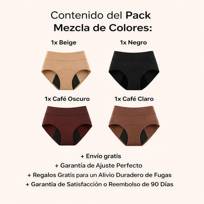 💖 Último Día | 50% DESCUENTO Pack de 4 Pantis Protectoras LBMLBM™ 100% a Prueba de Fugas